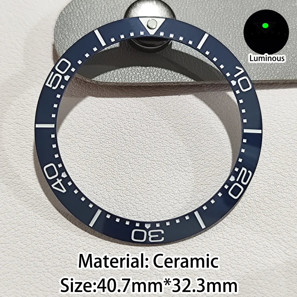 

Tilt 40.7mm Watch Ceramic Bezel Insert Replacement Men of Watches Luminous High Quality Accessories Inner Diameter 32.5mm Part
