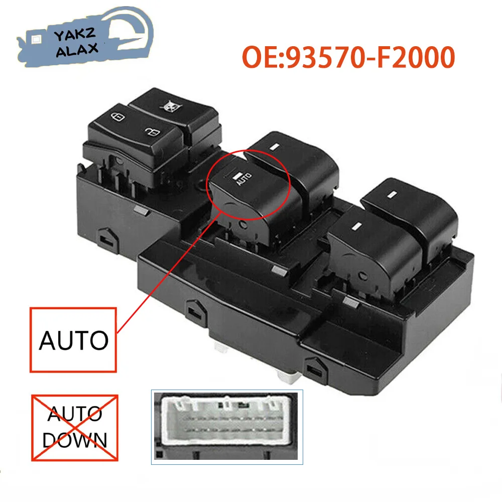 93570-F2000 for Hyundai Elantra 2017 2018 2019 2020 Electric Master Power Window Control Switch Button Car Accessories