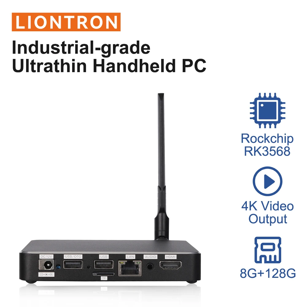 Liontron Mini Host Slient Fanless Rockhip Rk3568 Suitable for Industrial Automation IoT Machine Vision DAQ LAN Dual 4K Ubuntu