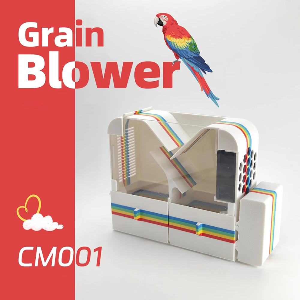 

CM001 Parrot Food Sheller Blower - DIY Shell Separator Kit for Bird Seed (Snap-Fit Assembly, Washable)