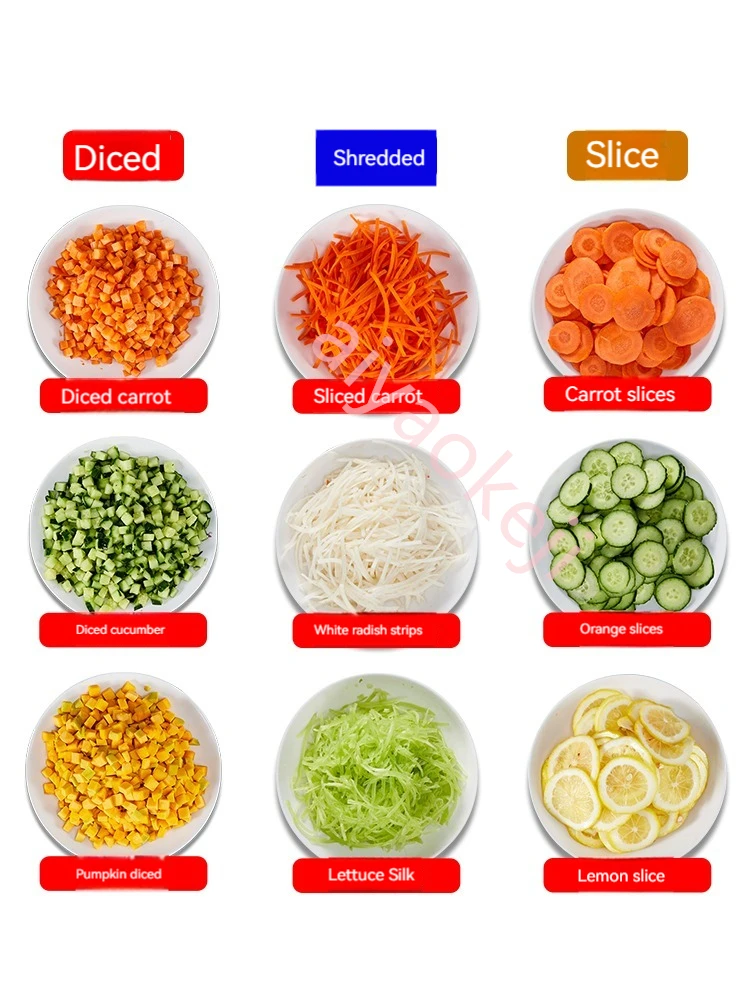 Electric Vegetable Cutting Machine Carrot Potato Onion Granular Cube Cutting Machine Fruit Shredder Food Processor