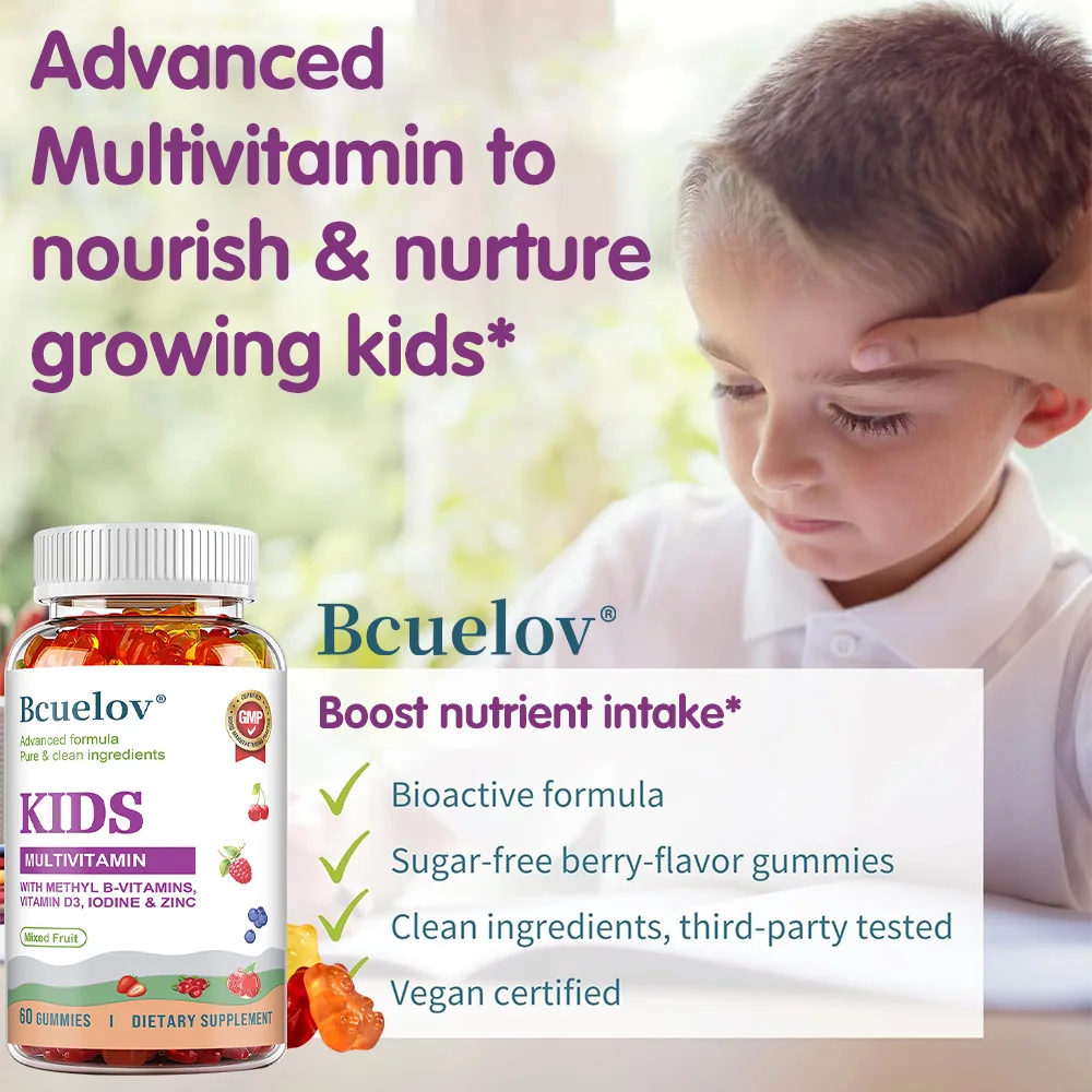 فيتامينات متعددة للأطفال، مع فيتامينات D3، C، B12، B6 والزنك، تعزيز المناعة، تعزيز صحة المفاصل، تعزيز الذاكرة، تعزيز الطاقة الطبيعية #2