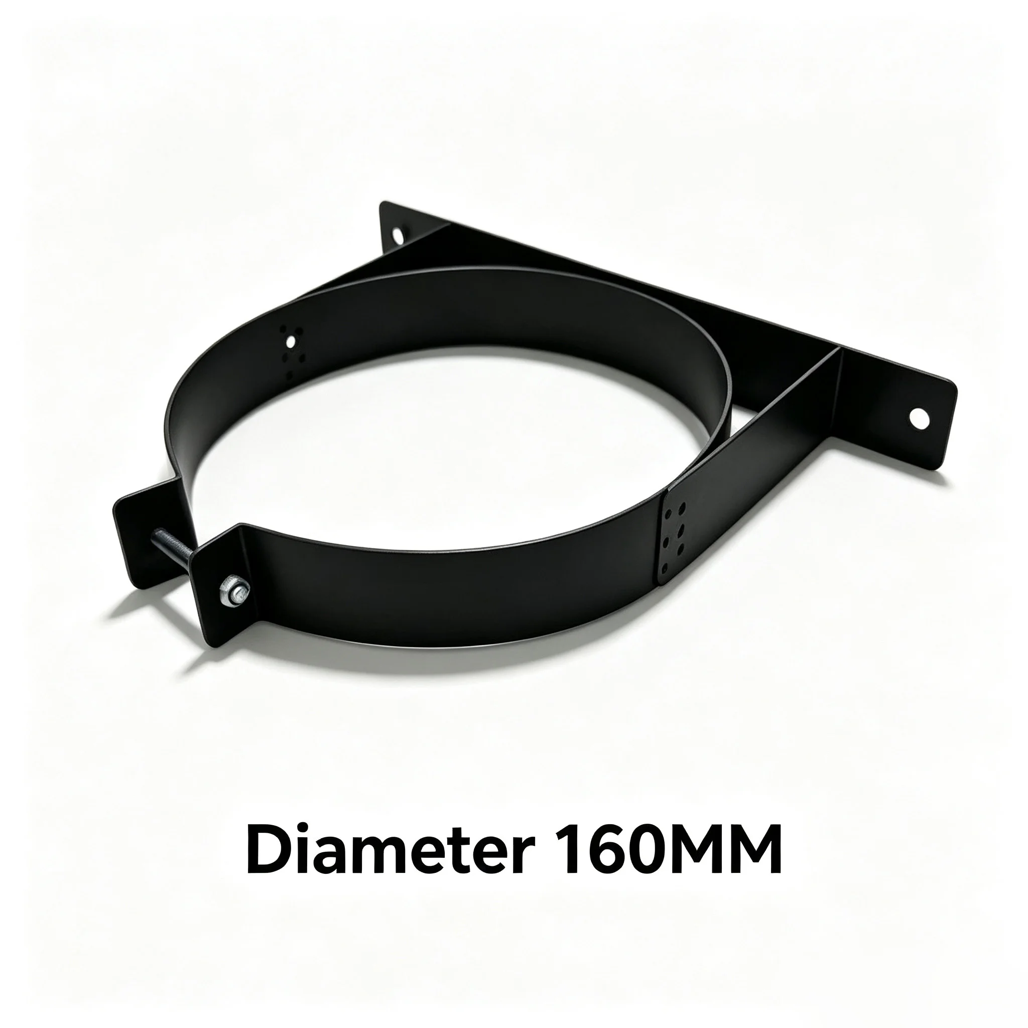Wall Mount For Chimney Flue Pipe Clamp Bracket for Vent Ductwork 201 Stainless Steel Black Adjustable Diameter 100-220mm