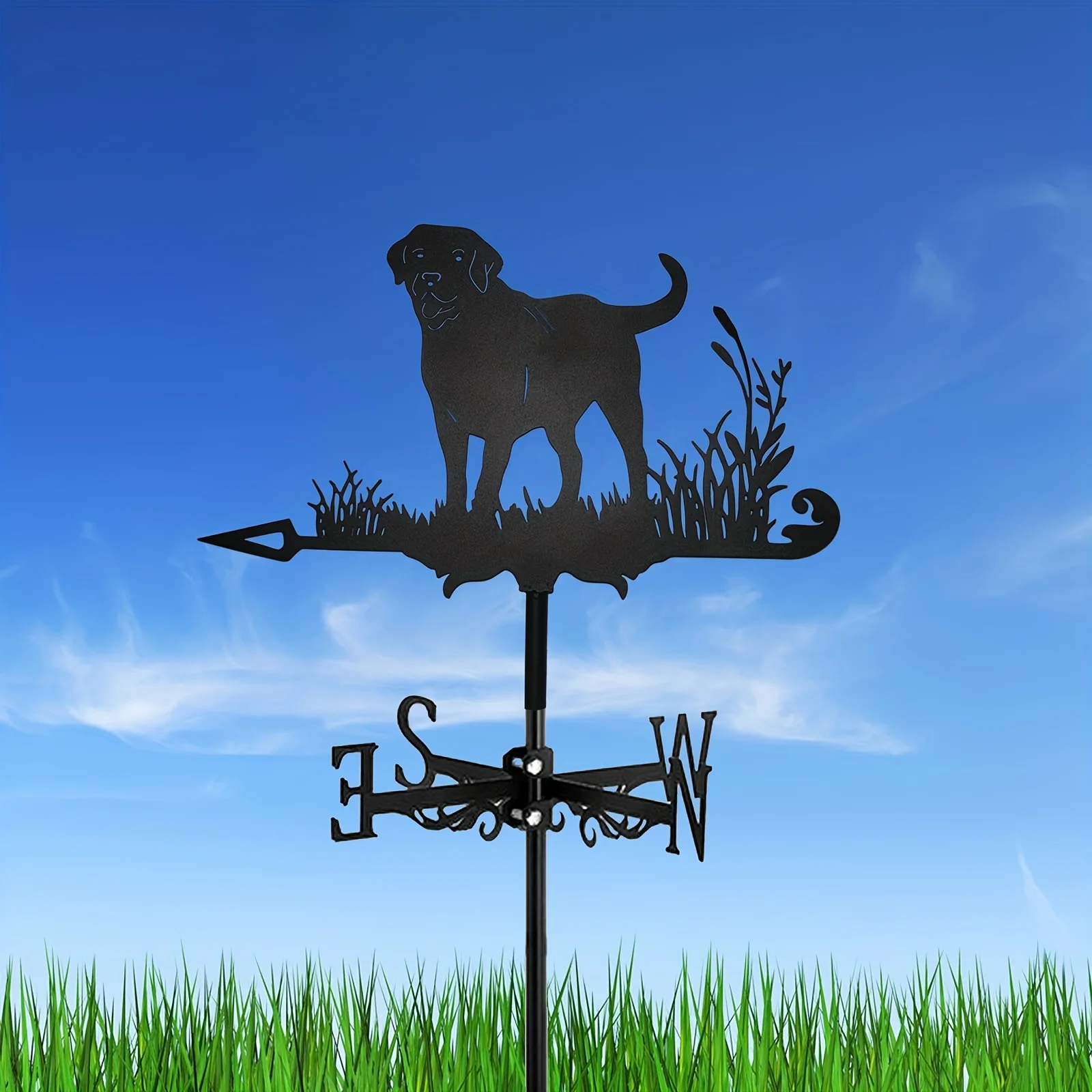 2D New Metal Animal Weathervane in The Shape of a Pointer Dog, a Vertical Decorative Rooftop Weathervane for Gardens And Yards