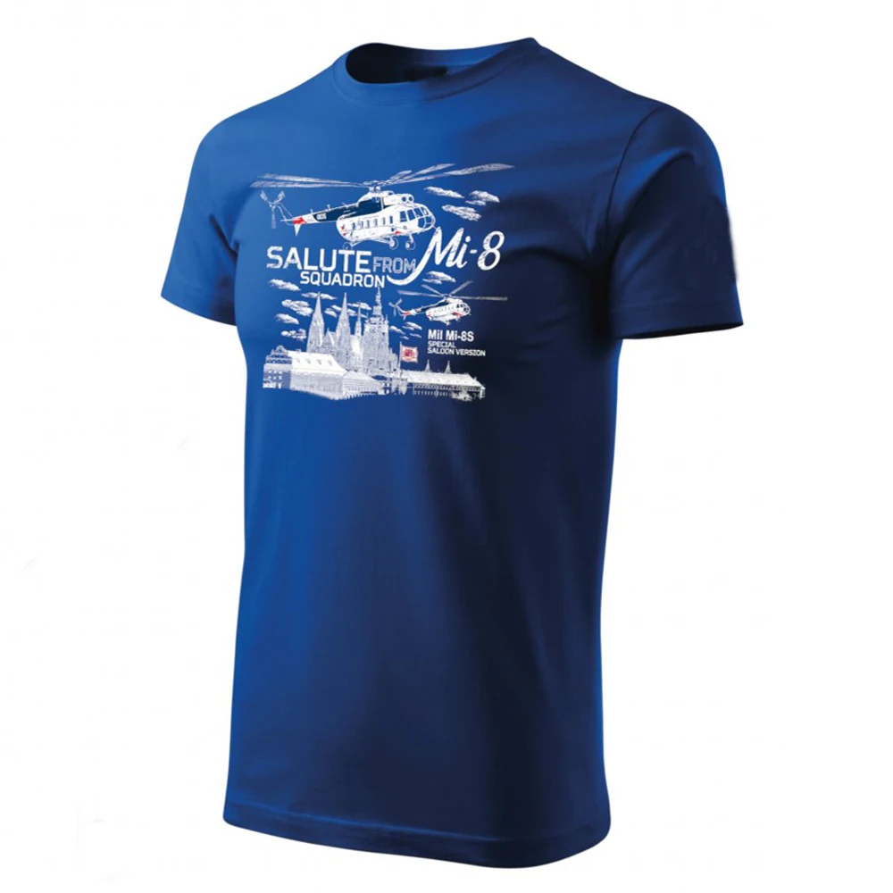 

Salute From Mi-8 Helicopter Squadron T-Shirt 100% Cotton O-Neck Summer Short Sleeve Casual Mens T-shirt Size S-3XL
