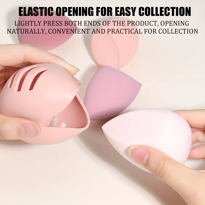 Umweltfreundlicher Make-up-Schwammhalter aus Silikon |   Belüfteter Mehrloch-Aufbewahrungskoffer für/Kosmetikquasten – Reisen