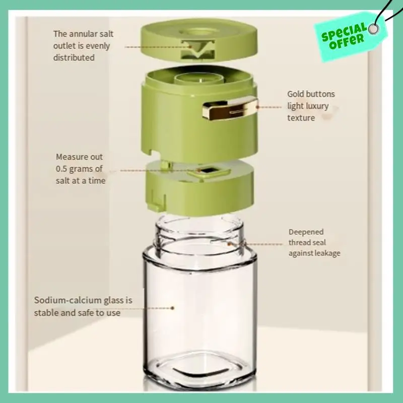 

A03G-0.5G Metering Salt Shaker Dispenser Salt Tank Sugar Bottle Spice Shaker Spice Jar Can Seasoning Sealed Bottle