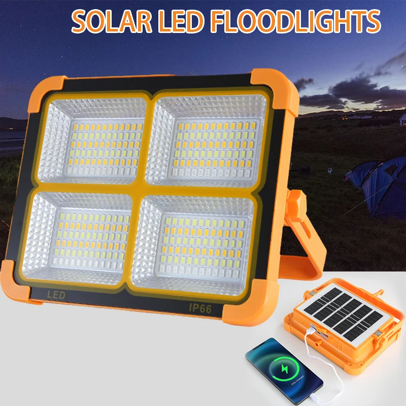 

LED Emergency Lighting Solar Floodlight Rechargeable 200W Outdoor Camping Small Size Portable Light Waterproof Searchlight