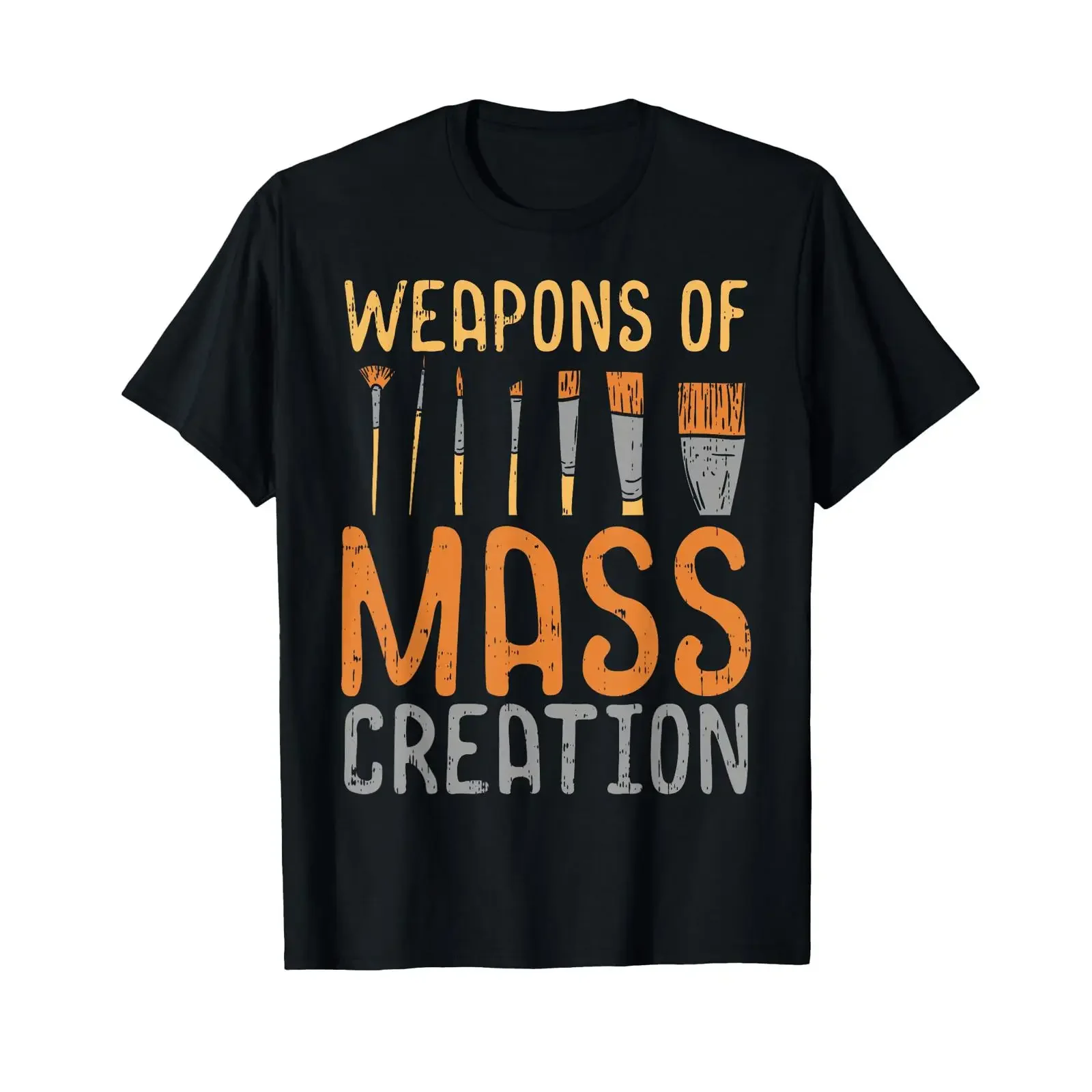 Weapons Of Mass Creation Paint Brushes Artist Painter T Shirt vintage Washed Unisex Versatile fashion Slightly Stylish