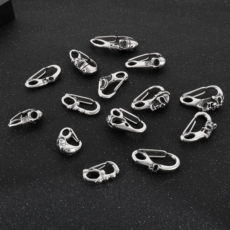 Fongten Männer Skelett Schlüssel verschluss Edelstahl Drachen Löwe DIY Schlüssel bund Verschluss Gothic Karabiner Brieftasche Schlüssel anhänger Haken für Männer – Detail 2