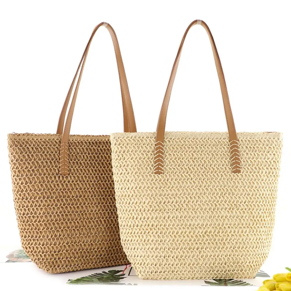 

Casual Summer Vintage Woven Shoulder Bag Straw Bags Shopping Totes Woven Handbags
