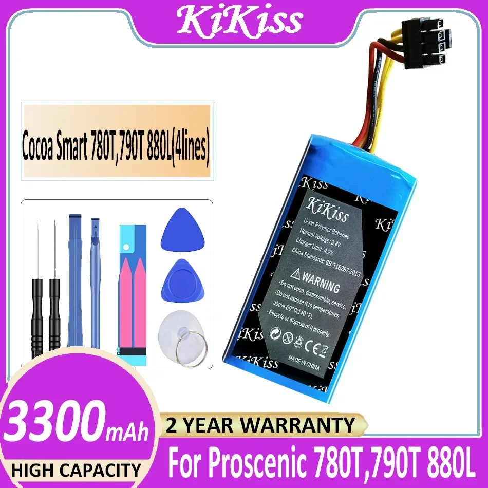 3300mAh Battery for Proscenic Cocoa Smart 780T,790T 880L,Summer P1S P2S P3 Jazz Kaka Robot Cleaner Li-Ion Rechargeable 14.8V