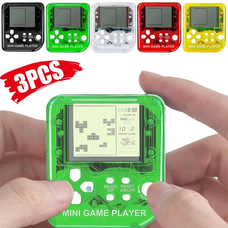 3-1Pcs Pocket Mini Classic Game Machine Keychain Handheld Retro Nostalgic Game Console With Keyring Portable Kids Toys Kids Gift