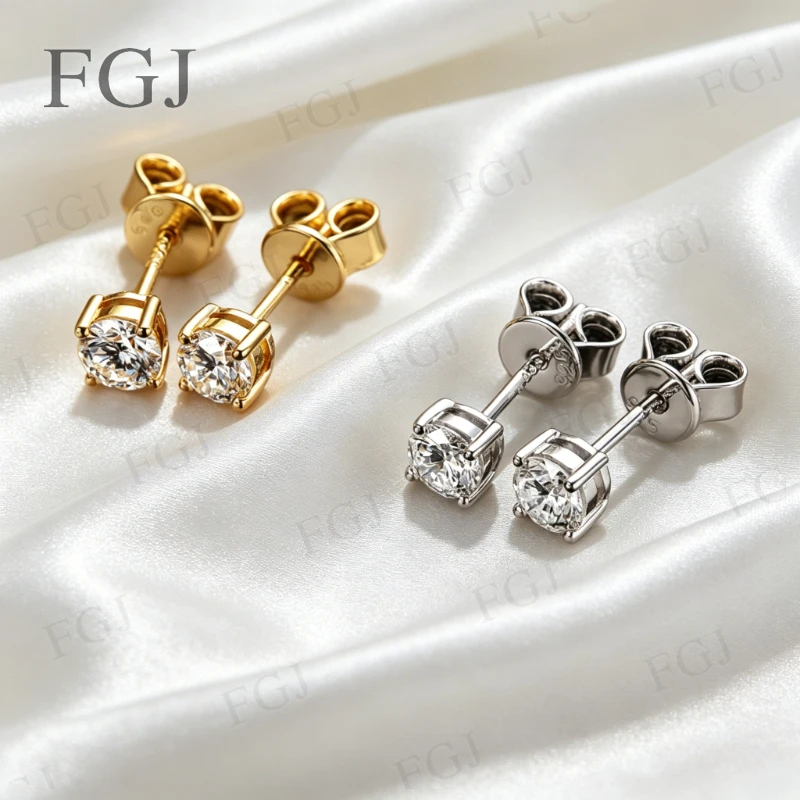 Lab Grown Diamond Earrings 0.2-0.4CT D Color With Certificate 925 Sterling Silver Studs Anniversary Gift Fine Jewelry for Women view 4
