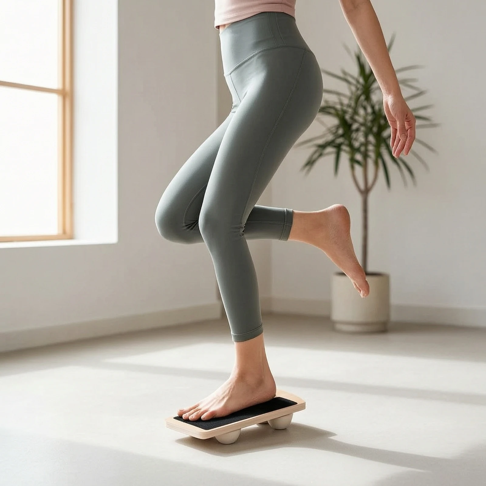 Tabla de Equilibrio con Base Curva, Estirador de Pies de Perfil Bajo, Tabla de Equilibrio para Tobillos, Fortalecedor de Tobillos de Alta Adherencia, Estable para Bailarines