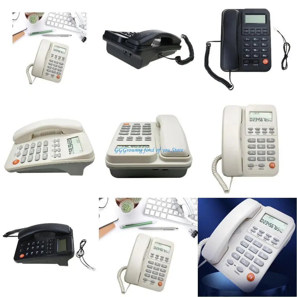 H9EB Landline Phone Corded Telephone With CallerID Support Speed Dial Alarm Clock And Handsfree With Number Storage Function
