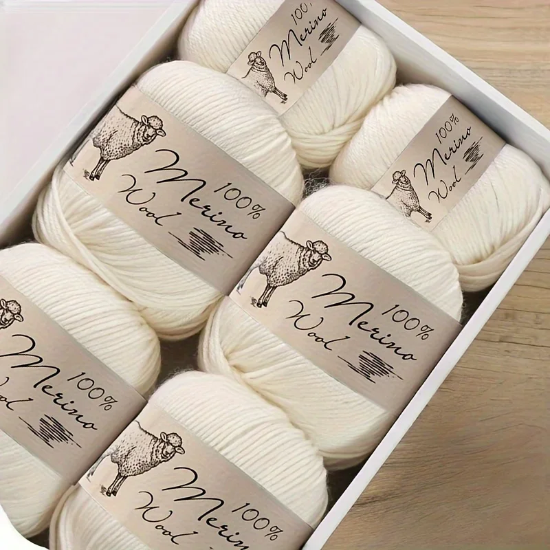 Luxurious 100% Merino Wool Yarn - Soft & Cozy, Perfect for Knitting Sweaters, Scarves, Hats | 6pcs, Assorted Colors, 500g Total