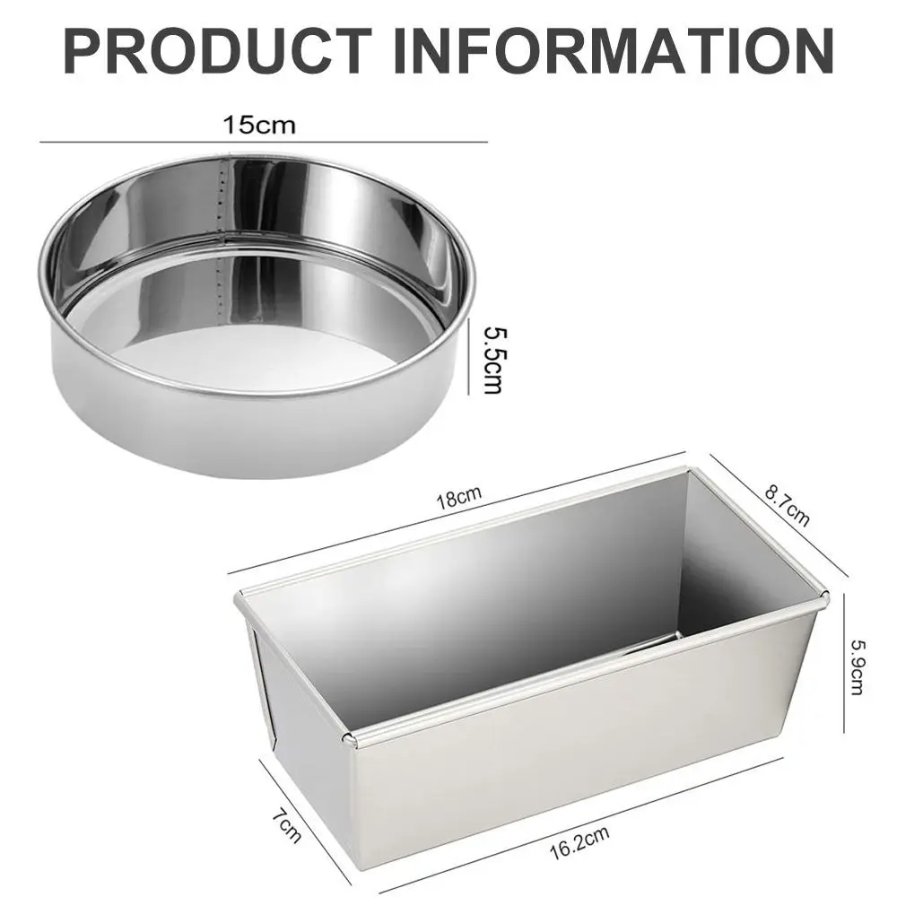 قالب الحلوى الإبداعية مقلاة خبز قالب لتقوم بها بنفسك مستطيلة/جولة قالب الخبز الفولاذ المقاوم للصدأ غير عصا الخبز مقلاة خبز أدوات الخبز