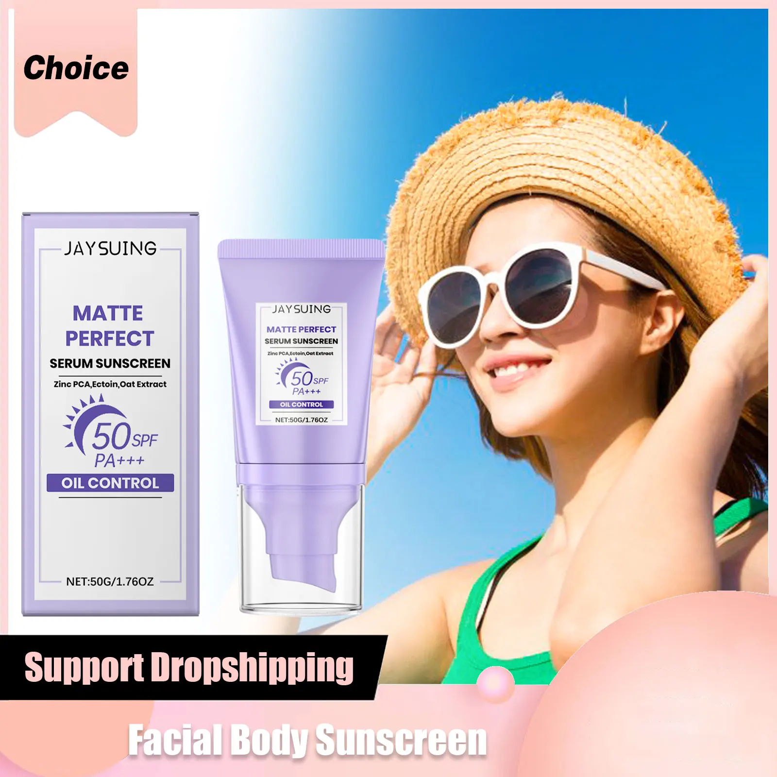 Spf50+ Sunscreen Solar Blocker Skin Whitening Cream Anti UV Sun Block Isolation Lotion Facial Mild Brightning Moisturizer Serum