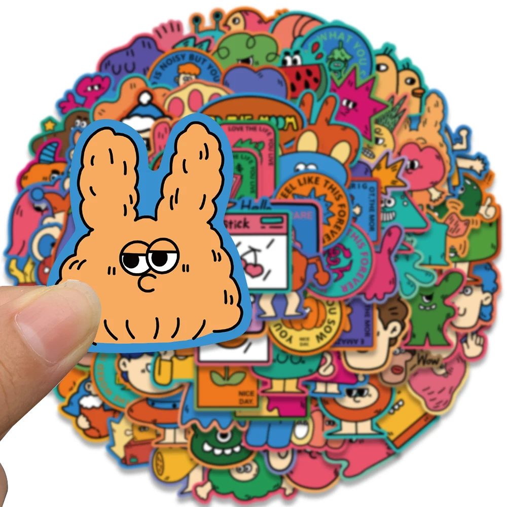 50/100pcs Colorful Cartoon Monster Stickers For Kids Toys Laptop Guitar Luggage Phone Computer Cars Scrapbook Stickers Decals