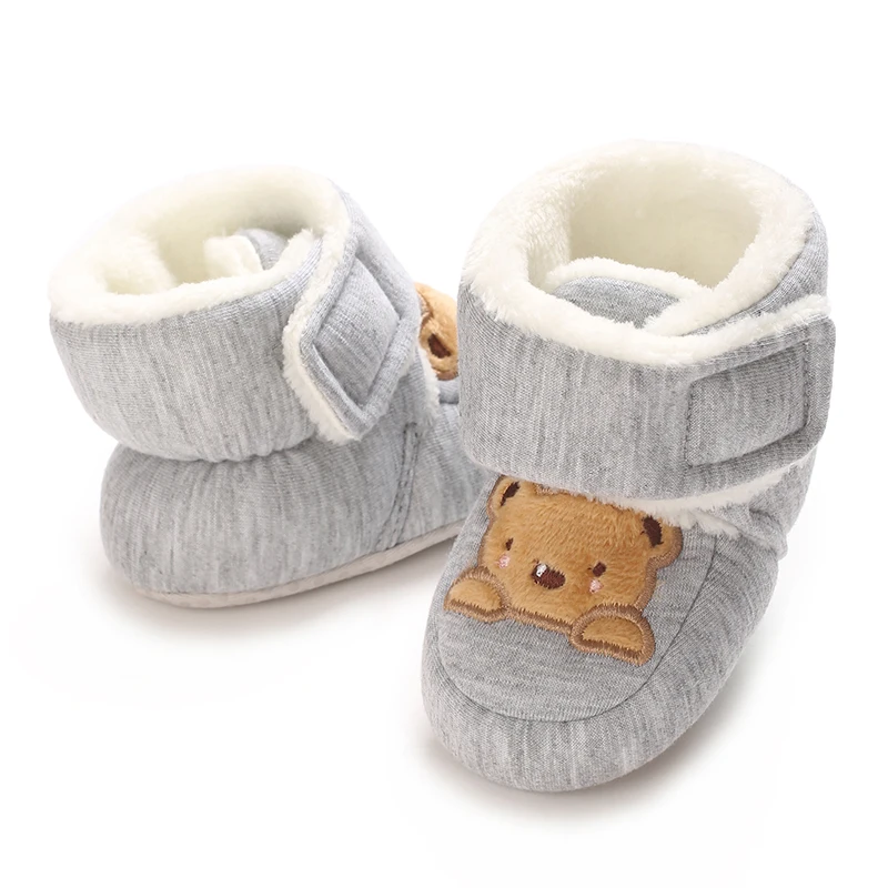 Winter-Baumwollschuhe für Neugeborene 0-1 Jahr Alte Jungen und Mädchen Baby Cartoon Teddybär mit Plüsch Warme Laufstiefel – Detail 19