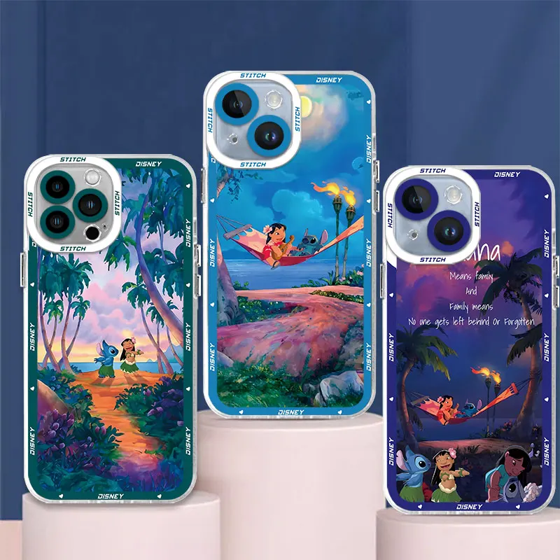 Disney Lilo Stitch Art Clear Phone Case For Apple iPhone 15 14 13 12 11 Pro Max 13 12 Mini XS Max XR X 7 8 6 6S Plus Soft Cover