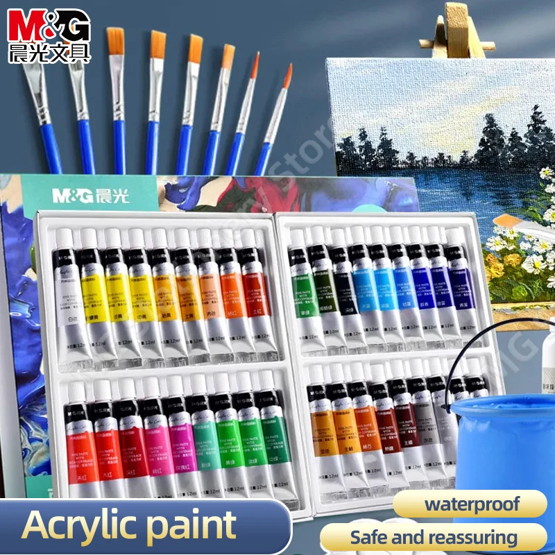 M&G Acrylic paint set Drawing Gouache Fabric Glass Oil water color Painting  for Artists Kids Students Beginners & Painters