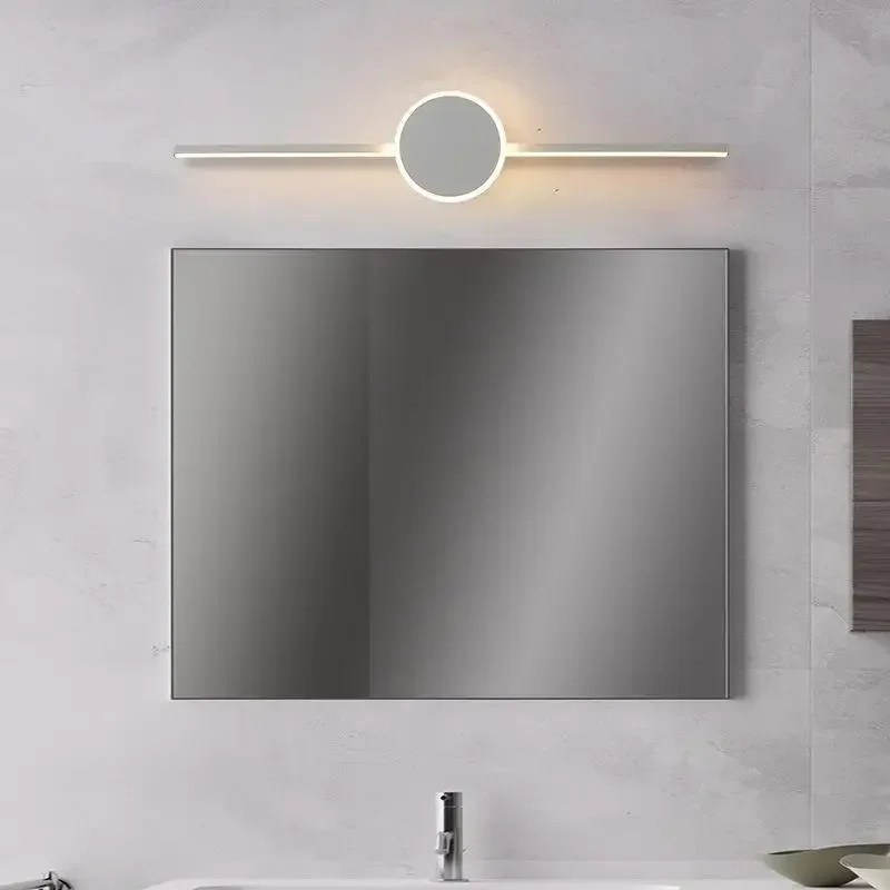 Modern LED Wall Lamp Minimalist Black/White Strip Mirror Front Lights Bedrooms Kitchen Checkroom Nordic Interior Decor Luminaire