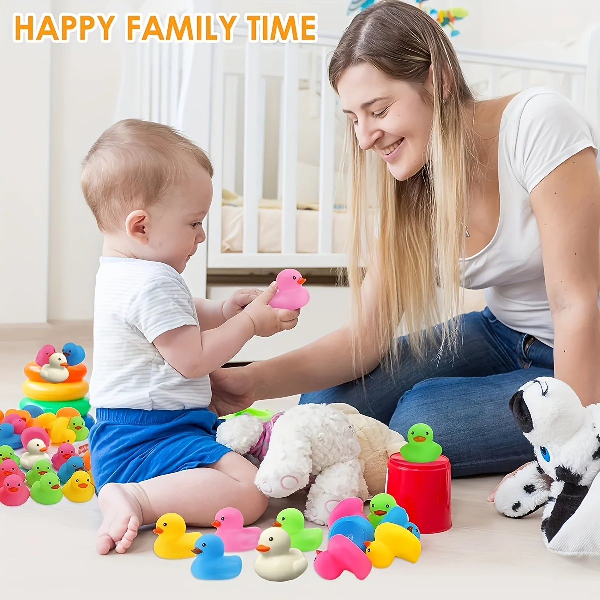 15/30Pcs Colorful Rubber Ducks Toy Duckies for Kids and Toddlers, Bath Birthday Baby Showers Classroom