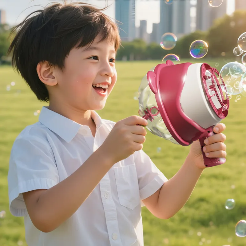 فريد من نوعه مدفع الهواء متعدد الفتحات فقاعة منفاخ يده الألعاب النارية جاتلينج بندقية لعبة مسدس الناسف الصيف الاطفال الفتيان الكبار هدية