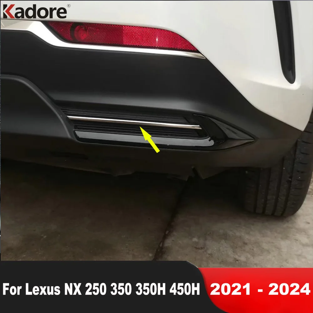 For Lexus NX 250 350 350H 450H 2021 2022 2023 2024 Stainless Steel Car Rear Bumper Cover Trim Molding Strip Exterior Accessories