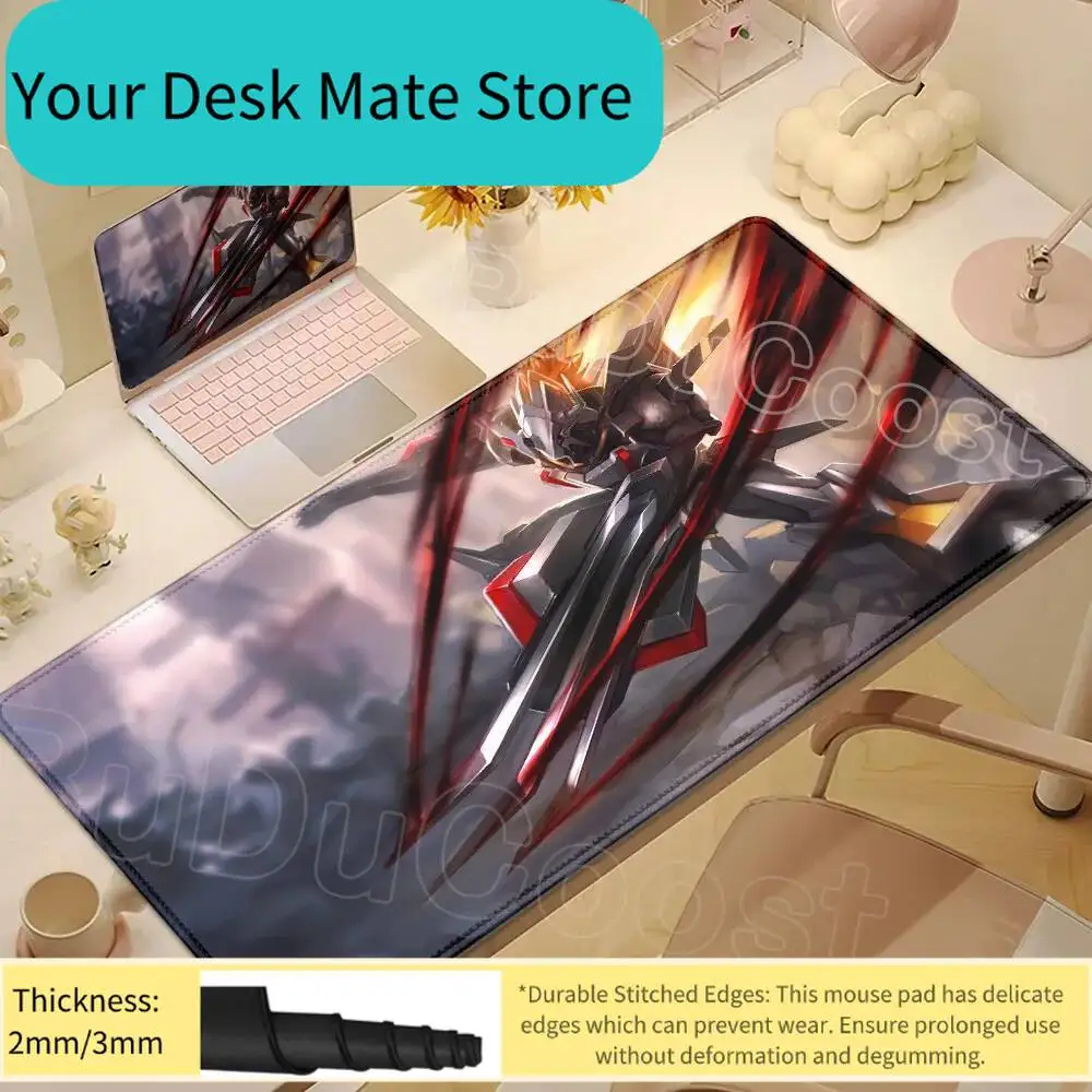 Mousepad Anime Digimon Adventure Gamer Office Desk Mat Large Computer Non-slip Lockedge HD Print BEATBREAK Mouse Pad Accessories 3