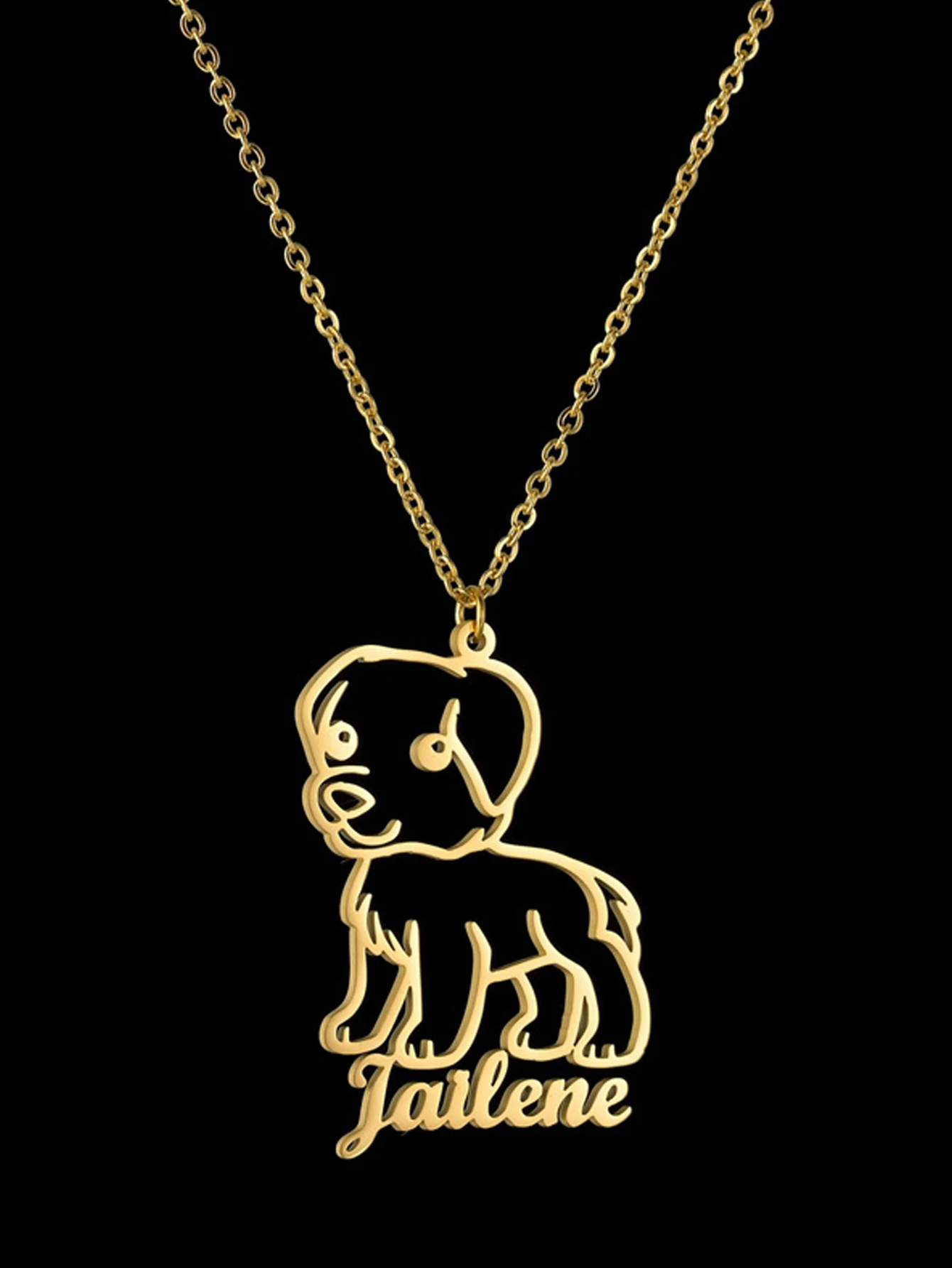 Personalized Stainless Steel Jewelry Custom Engraved Name Necklace Pendant for Women Men