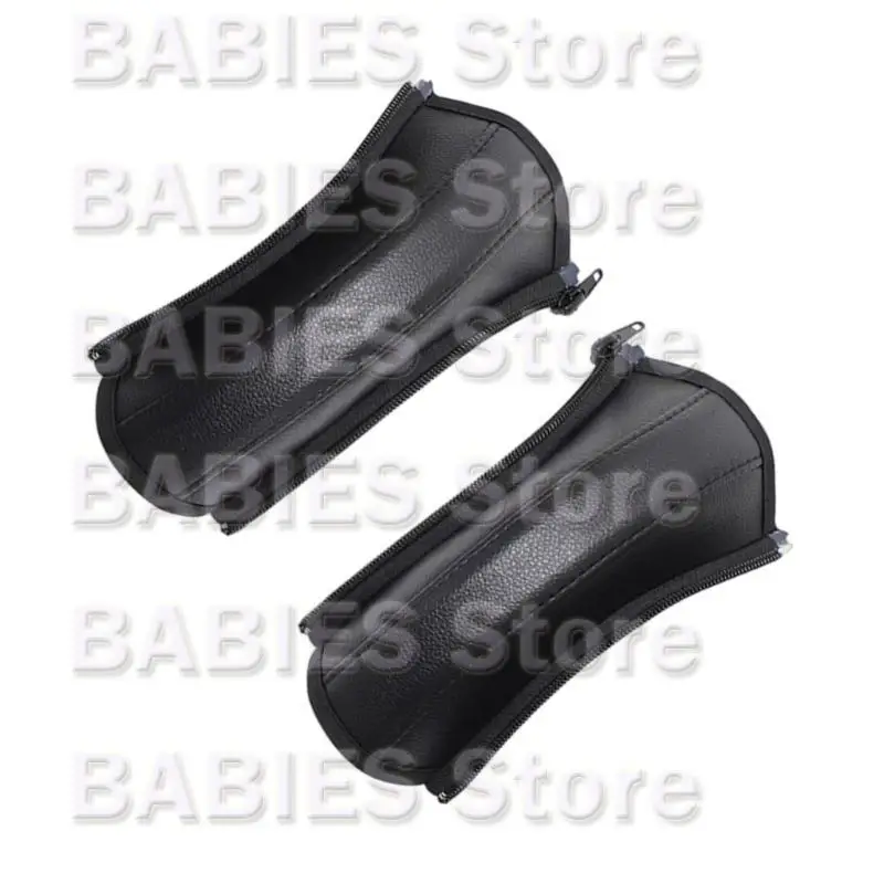

C9GB Universal Strollers Handle Cover Set Nonslip Grip Case Easy Cleaning PU Leather Handlebar Sleeve 22x12cm/20x12cm