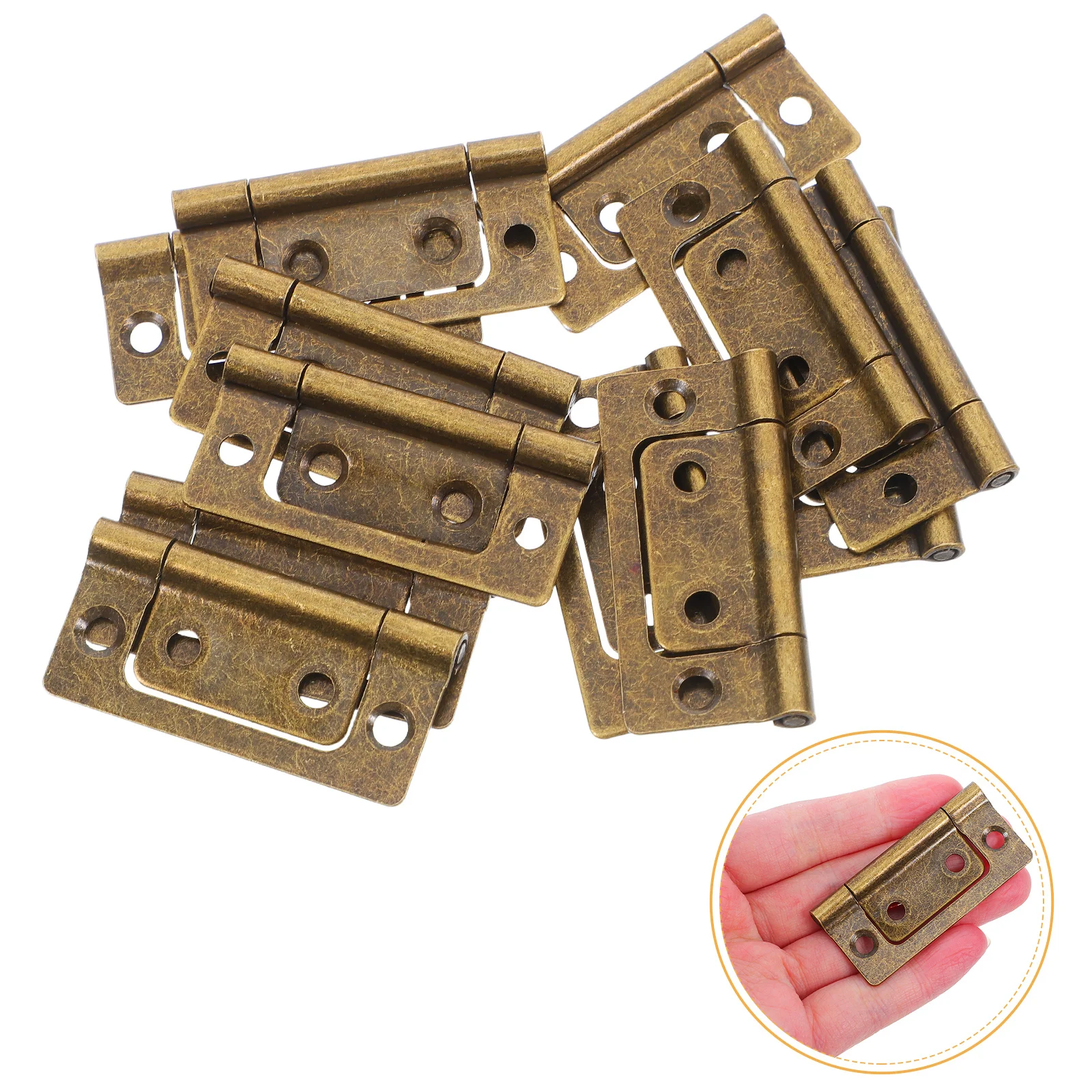 

12Pcs Cabinet Hinges Heavy Duty Thickened Iron Resistant to Deformation Vintage Door Hardware for Furniture Shutters