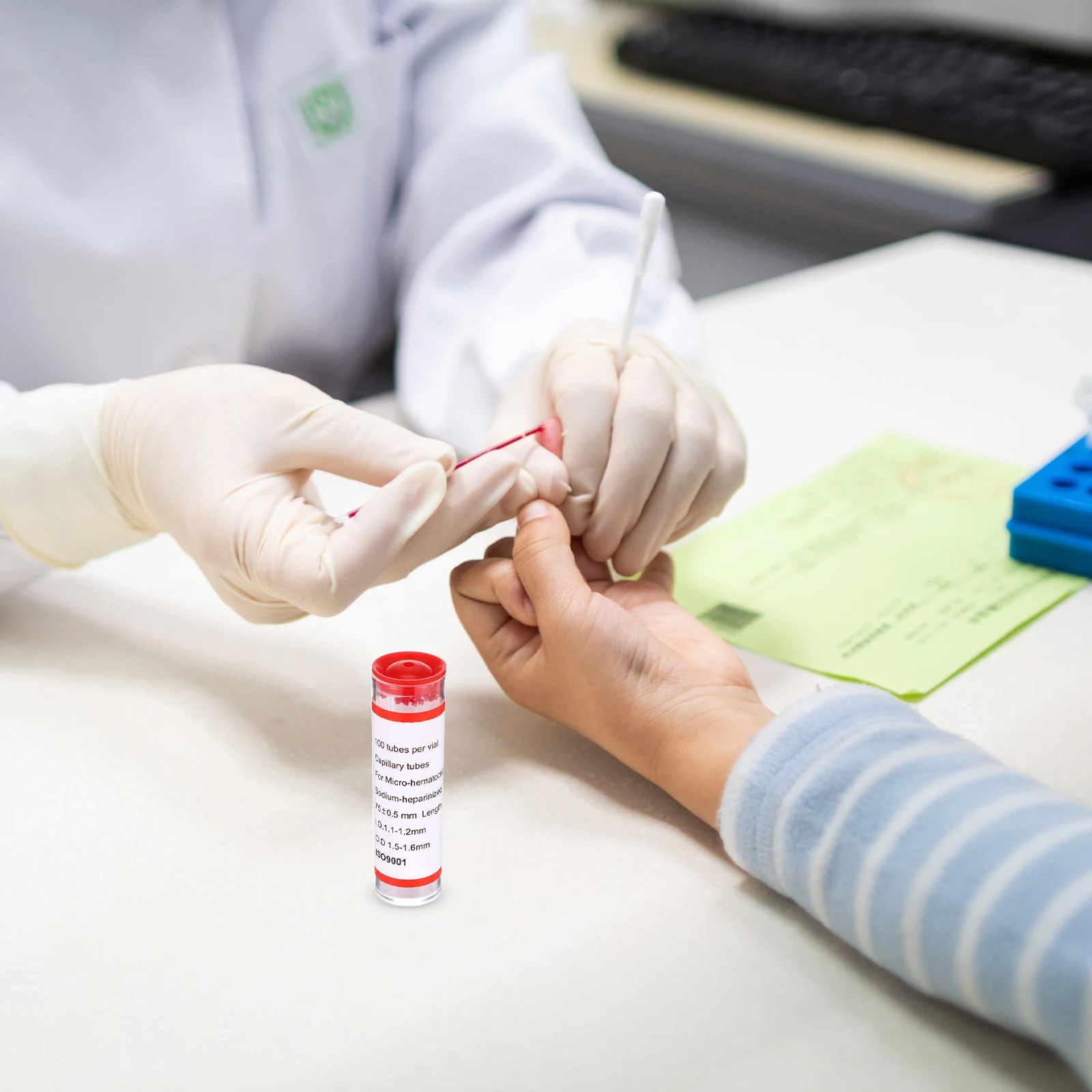 أنابيب شعرية صغيرة من الهيماتوكريت، زجاج البورسليكات المعالج لمنع جلطة الدم، مناسبة للاستخدام في المستشفى