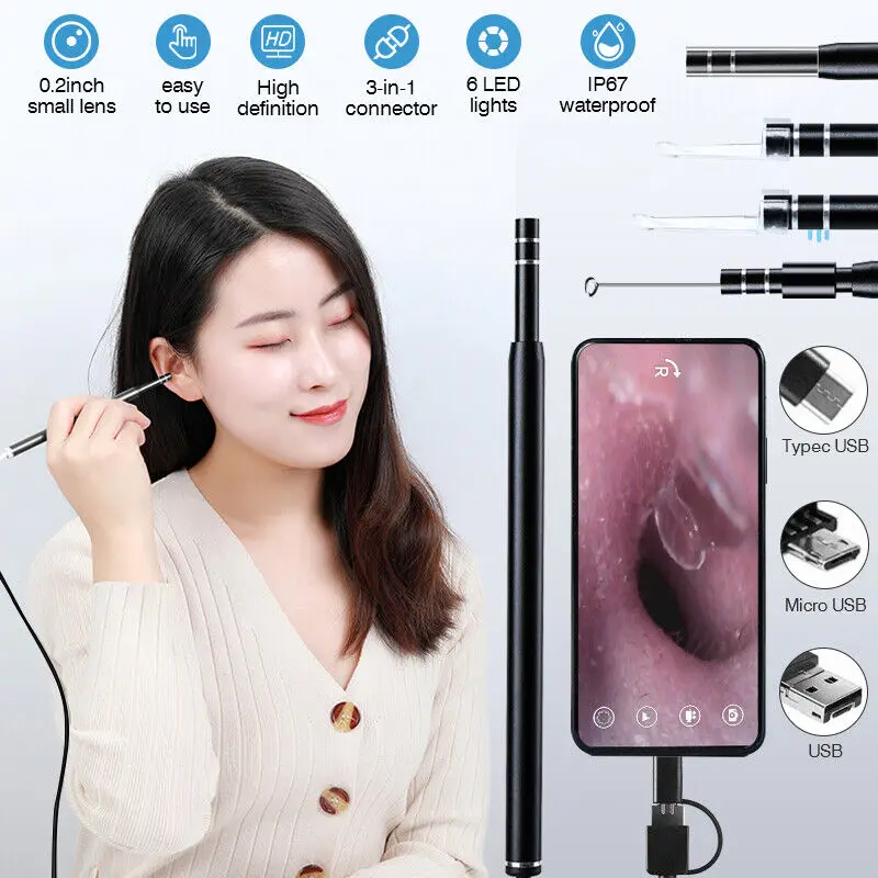 Wireless Ohrenschmalz Entferner HD Kamera Ohrreiniger Ohrreinigung Endoskop Set