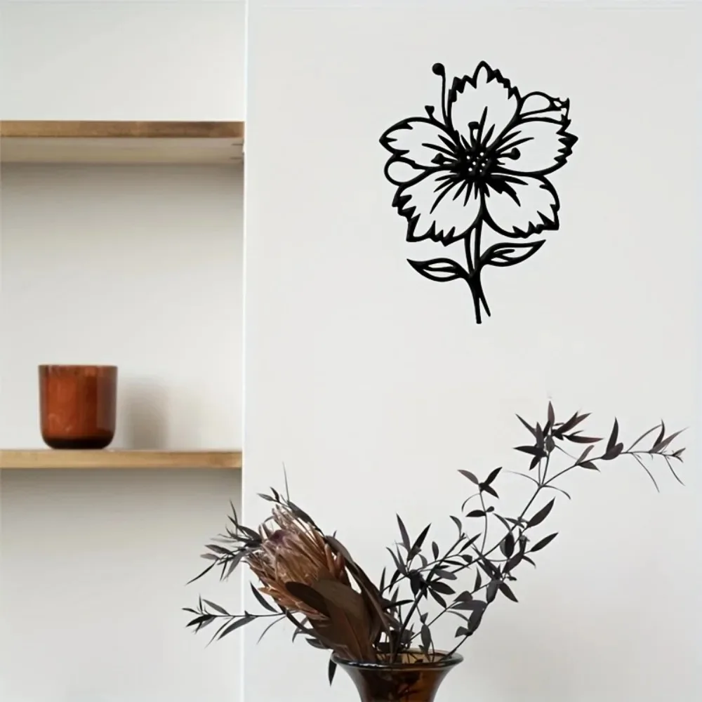 Metal Wall Art Five-Petal Flower Sign Decorative Metal Wall Decor for Living Room Patio Mother's Day Gift