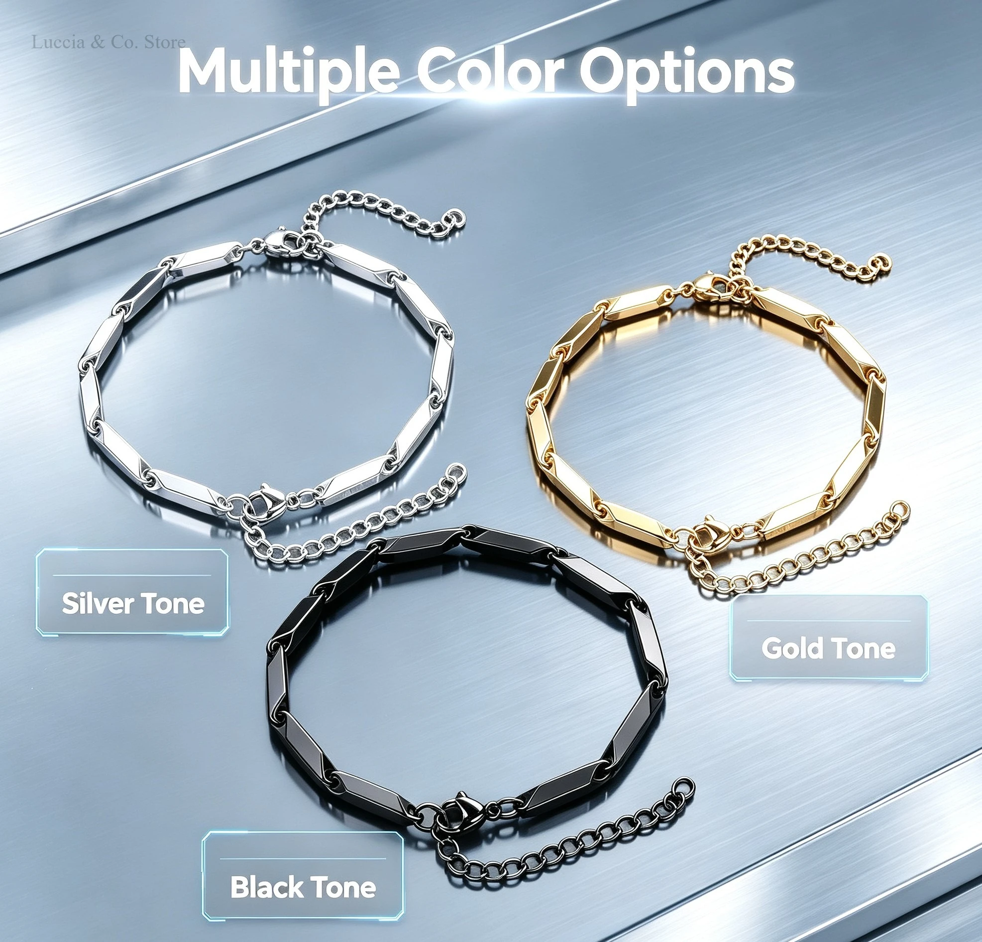 Ins Hip Hop Luxury Ornament Rhombus Link Necklaces and Pendants Stainless Steel Jewelry Bracelet Unisex  Accessory for Men Women