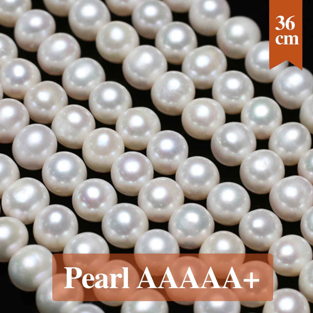 Real AAAAA Natural Freshwater Pearl Beads Round Pearl Loose Spacer Beaded for Making Jewelry Necklace Bracelet Earrings 5-10mm