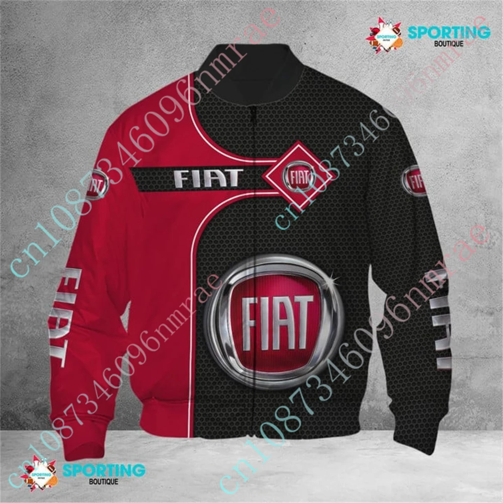 Fiat Windbreaker Techwear Baseball Uniform Thick Coats Harajuku Jackets For Men Hip Hop Clothing Bomber Jacket Custom Logo