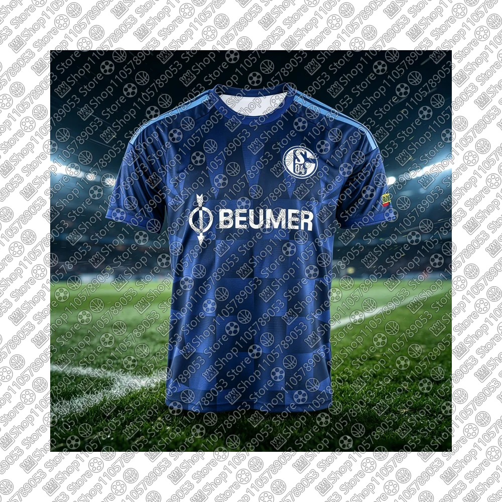 26-27 Mens Germany Football Unisex Match Training Quick-dry Breathable Soccer Sports Adult Shirt S-Schalke 04 Home Third Jersey
