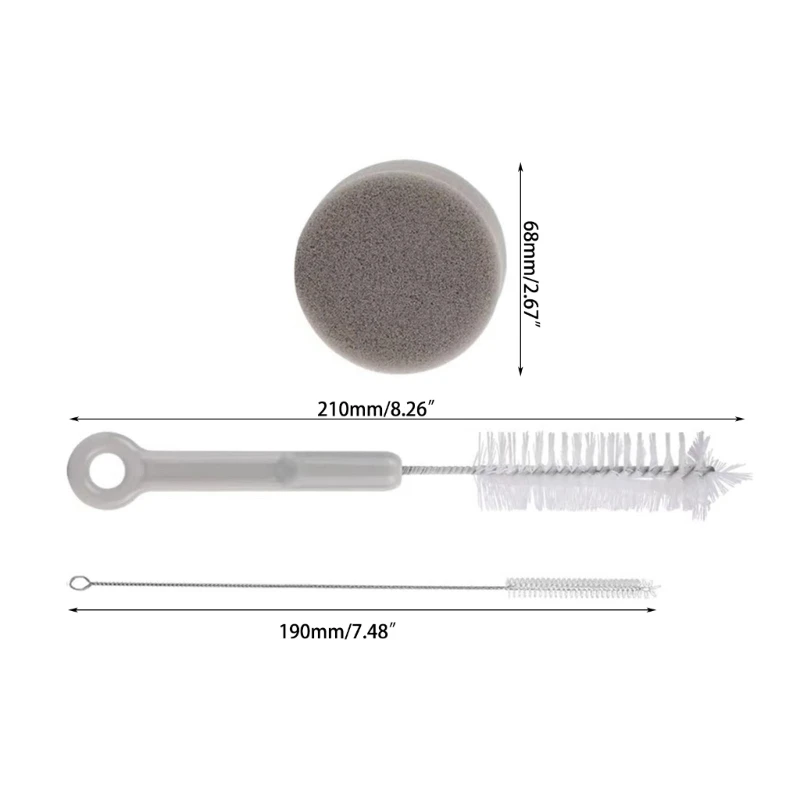 3 pezzi Set spazzole per pulizia Pet Cats Fontanelle Acqua Pompa sommergibile Tubo Tubo Detergente per bottiglie Strumento
