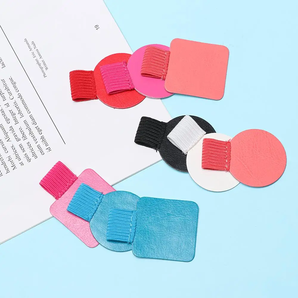 4PCS Office Supplies Stationery Convenient Leather Pen Clips Notebook Elastic Loop Self-adhesive Pen Holder