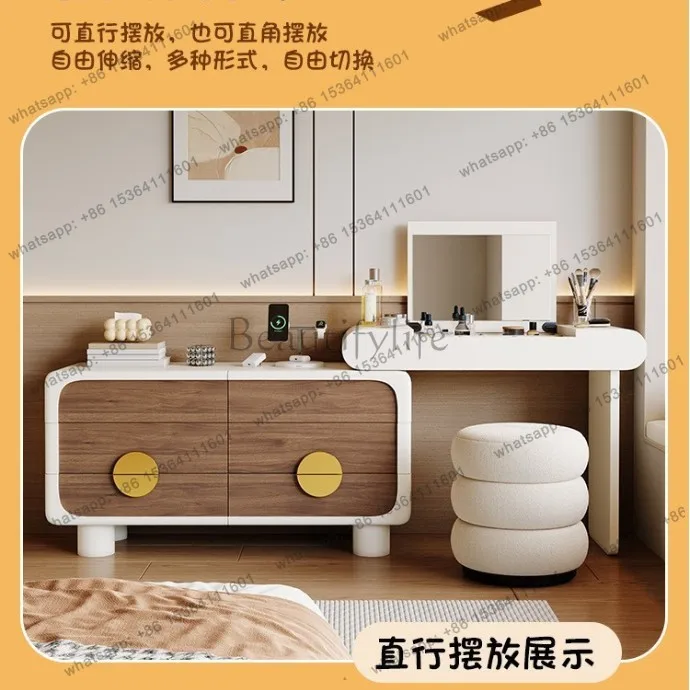 LS panda dressing table, chest, integrated bedroom, modern simple cream-covered antique small apartment
