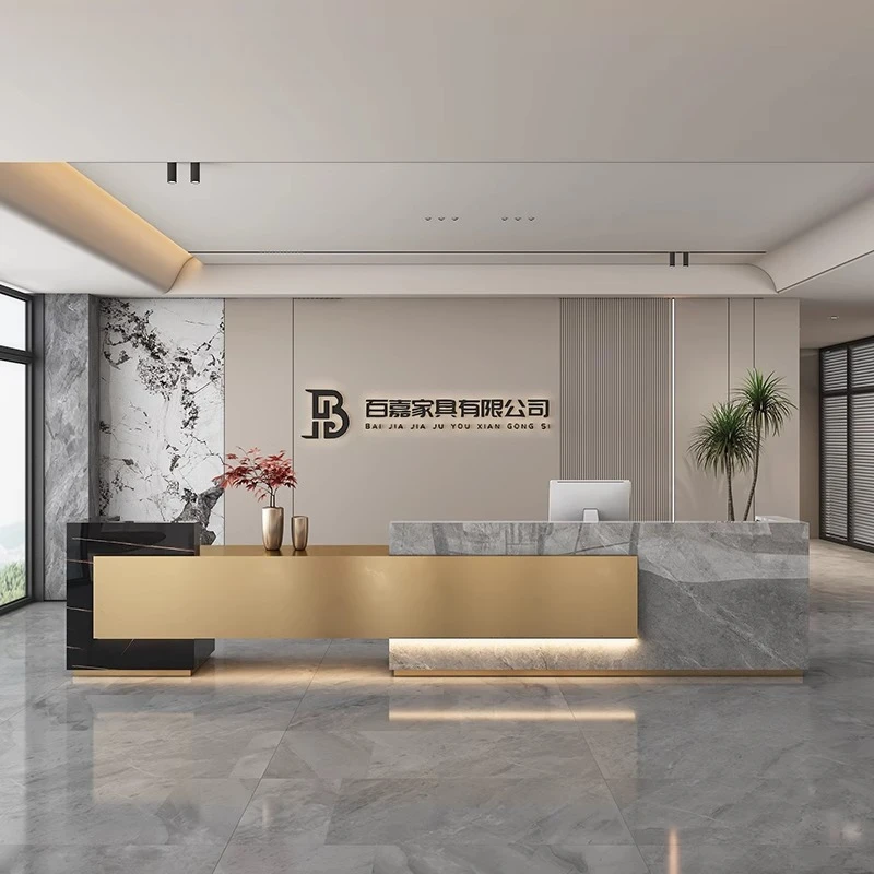 

Counter Beauty Reception Desks Computer Storage Modern Aesthetic Floor Business Economic Floor Muebles De Cuarto Bank Counter