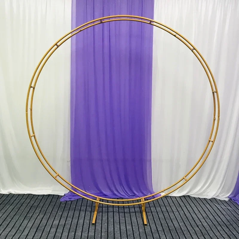 

Round Double Rods Wedding Arch Frame, Party Event Decoration, Background Stand for Artificial Flower Decor, Painted Iron Shelf