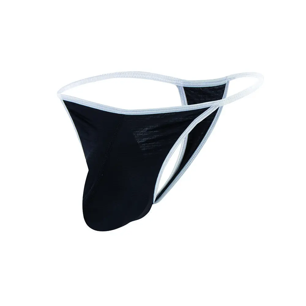 ZonbailonMen’s Sexy Thongs T-Back Ice Silk Pouch up G-Strings for Men