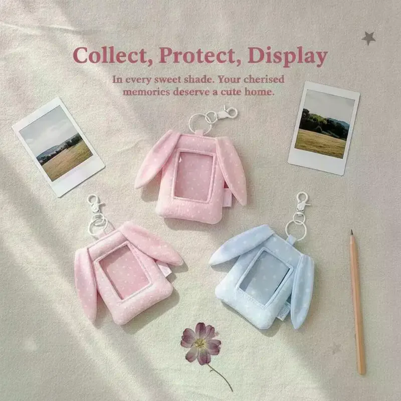 1Pcs 3 Inch Rabbit Binder Photocard Kpop Card Display Binder Kpop Mini Photocard Holder 1 Card Collect