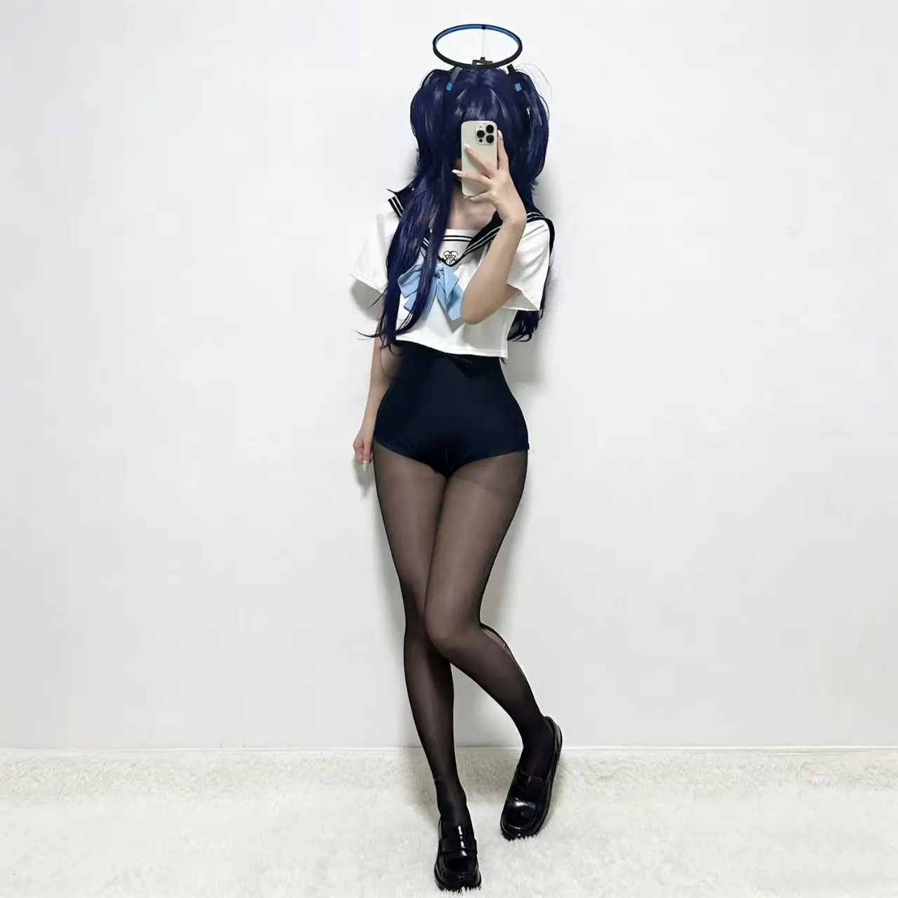 

Blue Archive Hayase Yuuka Cosplay Sailor-style One-piece School Swimsuit (Sukumizu)